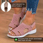 Orthopedic Knit Platform Sandals - Cutout Design & Slingback Strap