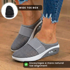 Orthopedic Mesh Air-Cushion Slip-On Mules - Breathable Rocker Sole