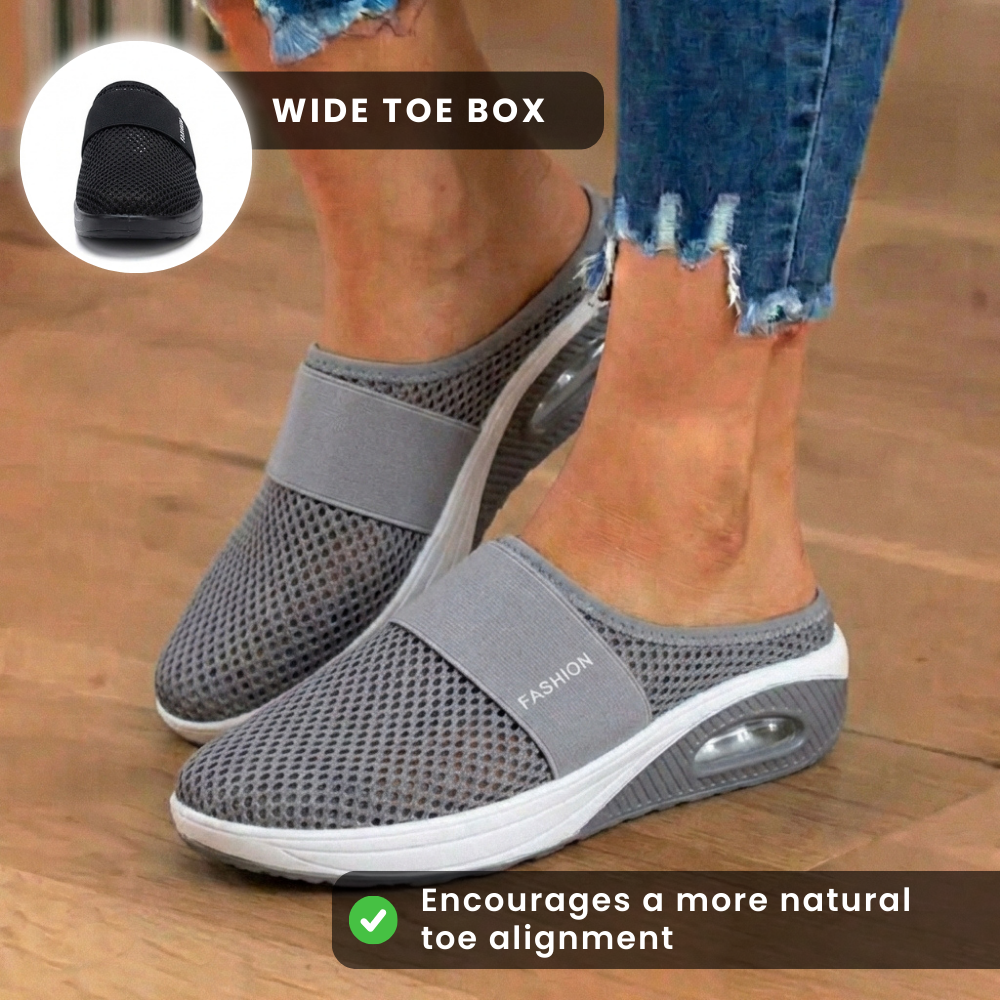 Orthopedic Mesh Air-Cushion Slip-On Mules - Breathable Rocker Sole