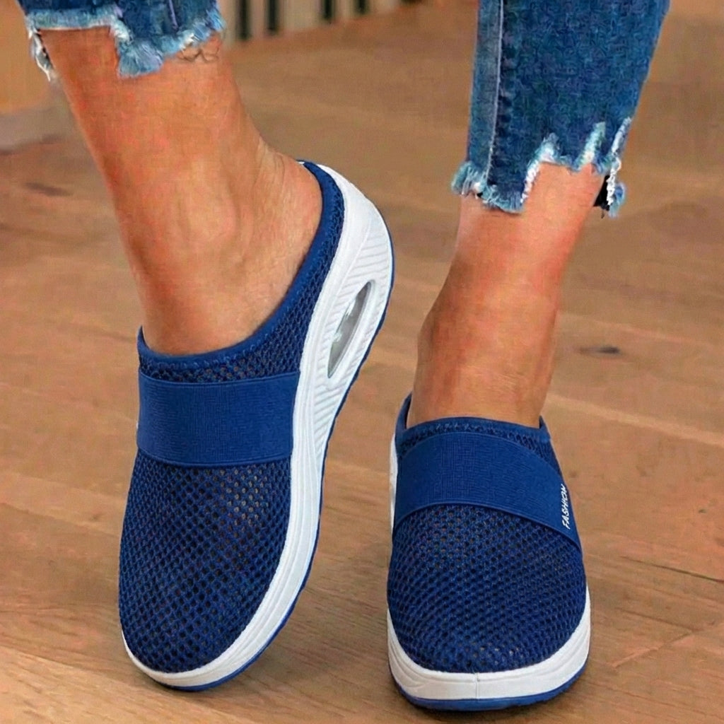 Orthopedic Mesh Air-Cushion Slip-On Mules - Breathable Rocker Sole
