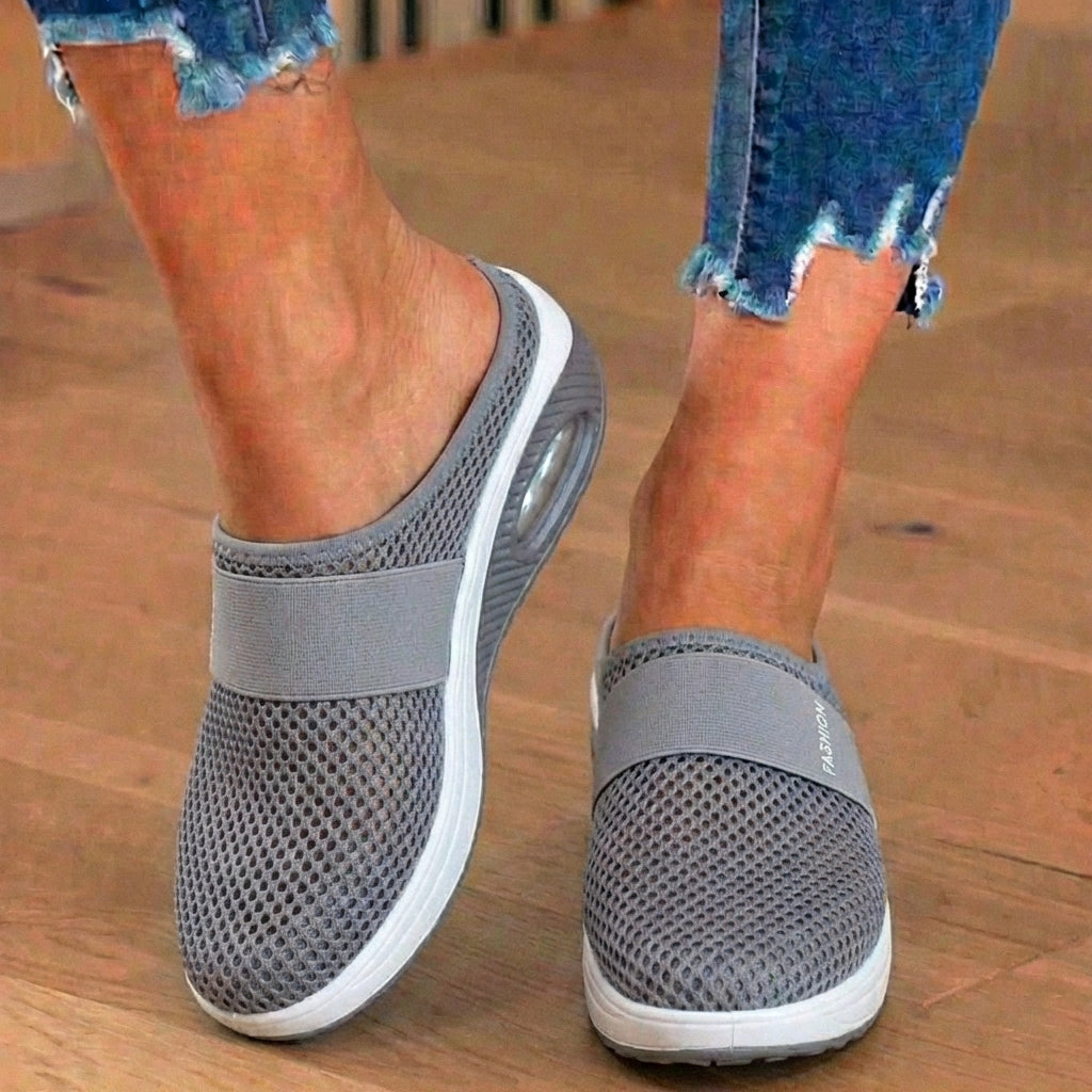 Orthopedic Mesh Air-Cushion Slip-On Mules - Breathable Rocker Sole